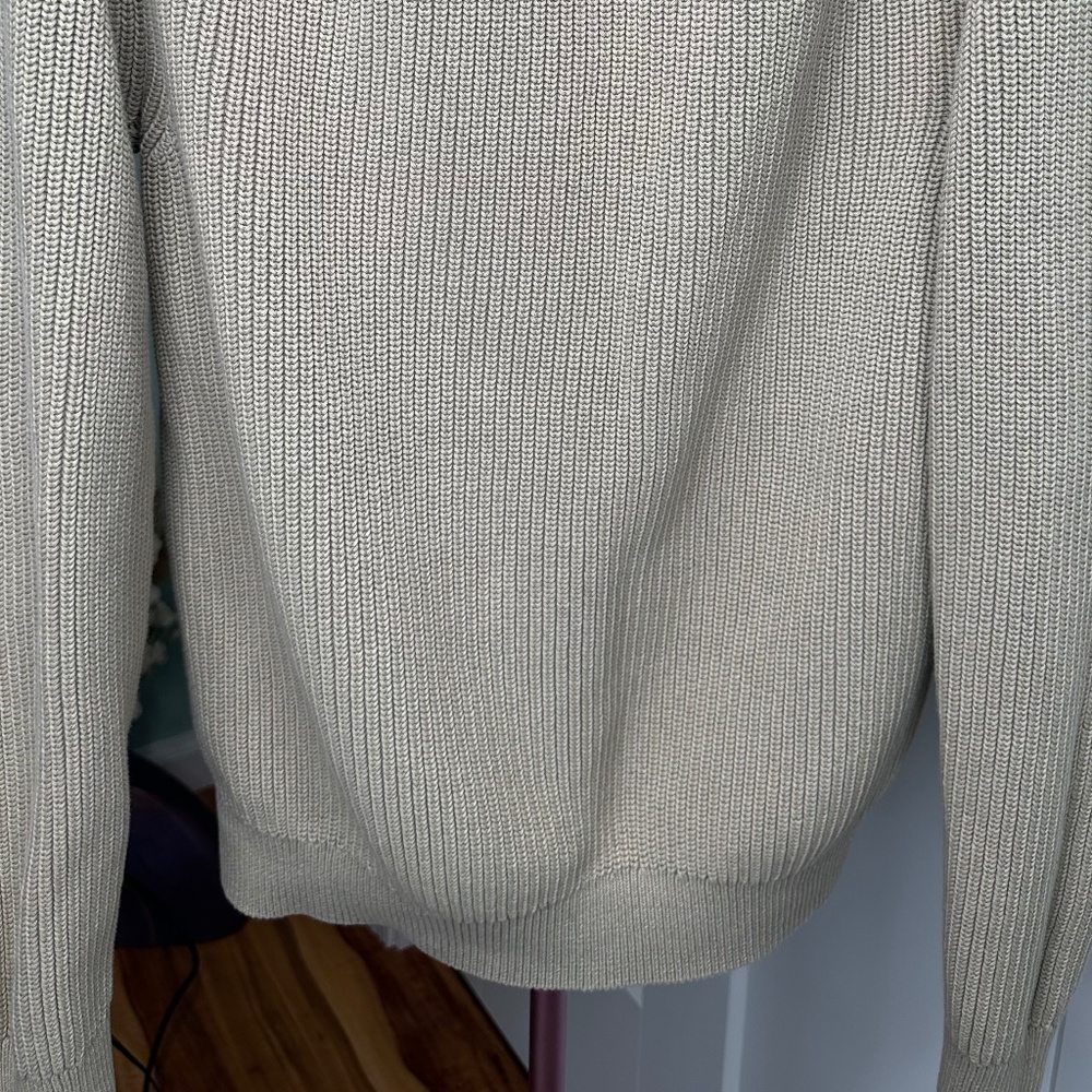 Cotton Shaker Stitch Johnny-Collar Sweater Polo Small Mens 100% cotton - Picture 5 of 6